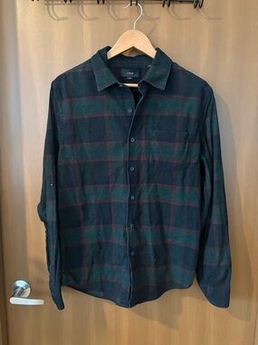 Vince Men's Corduroy Plaid Button-Down Shirt